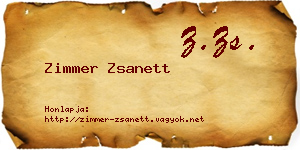 Zimmer Zsanett névjegykártya